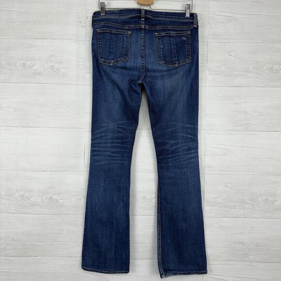 rag & bone Stiletto Boot Cut Jeans Women 31 Low Rise Bishop Blue Medium Wash Y2K - Picture 6 of 16